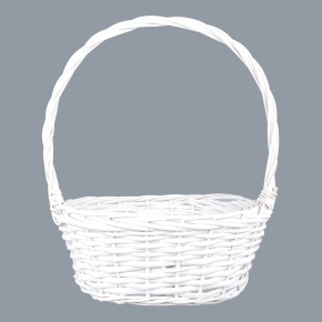 Корзина плетеная (ива), 35x25x14xH42см, белый в интернет-магазине флористических аксессуаров Азалия Декор