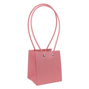 Пакет для цветов водостойкий (крафт), 11,5х10,5х13см (в уп. 10шт.), розовый в интернет-магазине флористических аксессуаров Азалия Декор