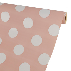 Пленка матовая двусторонняя Горох 60 см 10 м, пудровый/кремовый в интернет-магазине флористических аксессуаров Азалия Декор