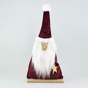 Сувенир Санта (дерево), 17х37см, красный в интернет-магазине флористических аксессуаров Азалия Декор