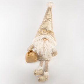 Сувенир Санта сидящий, Н67х27х18см, шампань в интернет-магазине флористических аксессуаров Азалия Декор