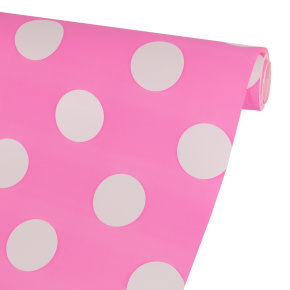 Пленка матовая двусторонняя Горох 60 см 10 м, розовый/светло-розовый в интернет-магазине флористических аксессуаров Азалия Декор