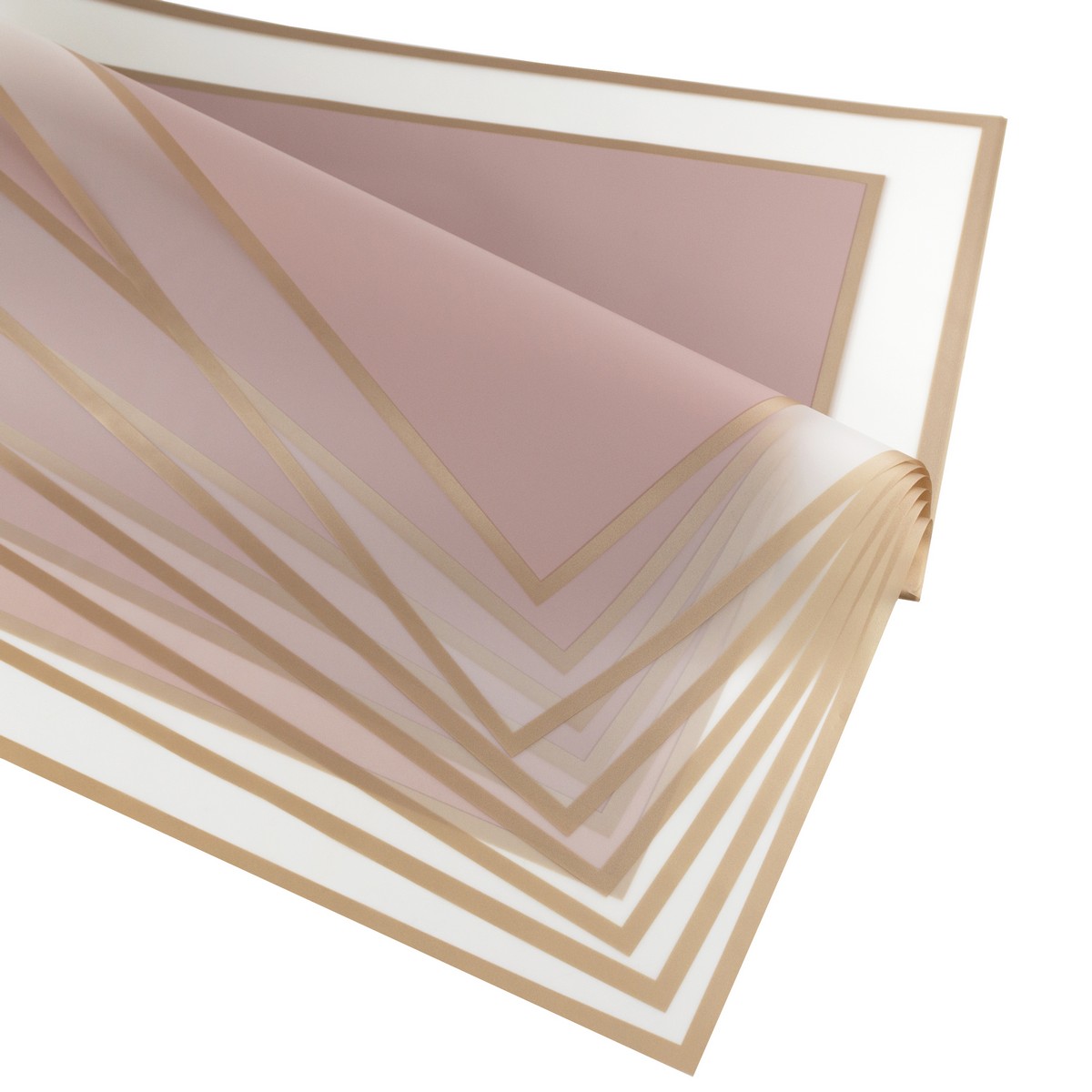 Пленка матовая с каймой 50мкр, 20 листов, 58х58см, пудровый в интернет-магазине флористических аксессуаров Азалия Декор