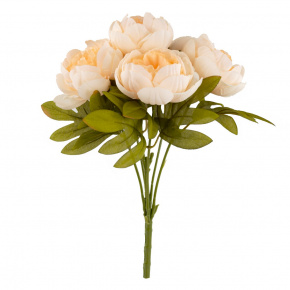 Пион на вставке х6, 41см, кремовый в интернет-магазине флористических аксессуаров Азалия Декор