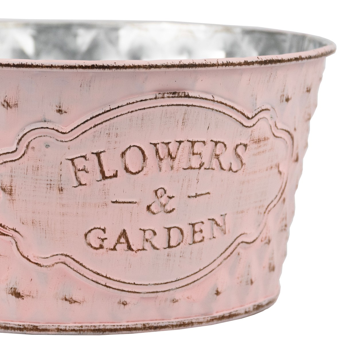 Кашпо (металл), D16xH8см, розовый в интернет-магазине флористических аксессуаров Азалия Декор