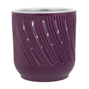 Кашпо Флер со вставкой (пластик), D17xH17,5см, 3,1л, бордовый в интернет-магазине флористических аксессуаров Азалия Декор