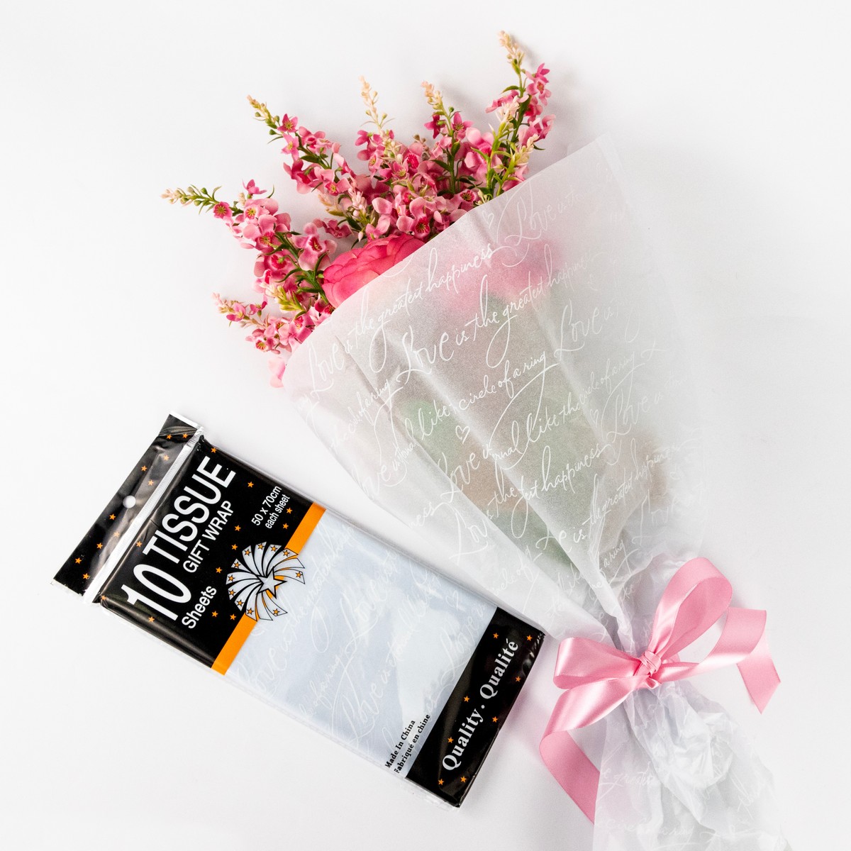 Бумага тишью Письмо 20г/м2, 10 листов, 50х70см, белый в интернет-магазине флористических аксессуаров Азалия Декор