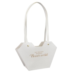 Пакет для цветов водостойкий Сердце (крафт), 23х9х15см (в уп. 10шт.), белый в интернет-магазине флористических аксессуаров Азалия Декор