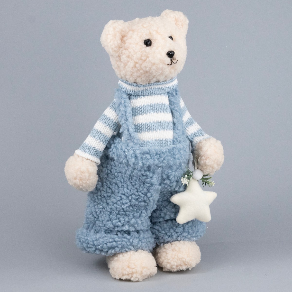 Сувенир Медвежонок Мальчик, Н37х19х17см, голубой в интернет-магазине флористических аксессуаров Азалия Декор