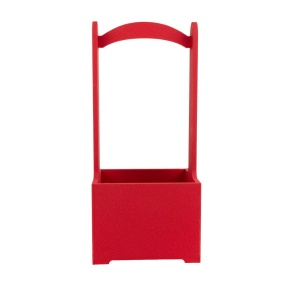 Корзина (дерево), 14х14х30см, красный в интернет-магазине флористических аксессуаров Азалия Декор