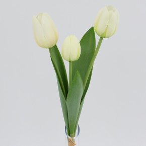 Букет тюльпанов x3, 51см, белый в интернет-магазине флористических аксессуаров Азалия Декор