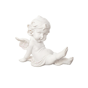 Сувенир Ангел с глиттером (полирезин), 11х8х14см, белый, в асс. в интернет-магазине флористических аксессуаров Азалия Декор