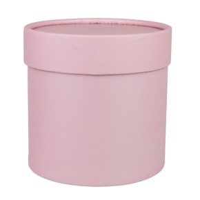 Коробка подарочная круглая, D12,5xH12,5см, светло-розовый в интернет-магазине флористических аксессуаров Азалия Декор