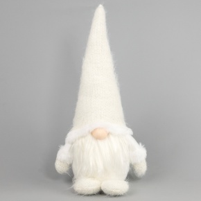 Сувенир Гном, H35x17x12см, белый в интернет-магазине флористических аксессуаров Азалия Декор
