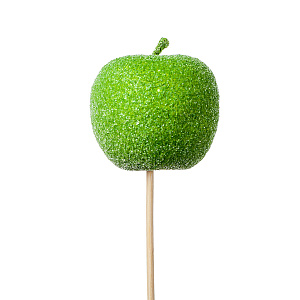 Яблоко засахаренное на вставке, D6x50см, зеленый в интернет-магазине флористических аксессуаров Азалия Декор