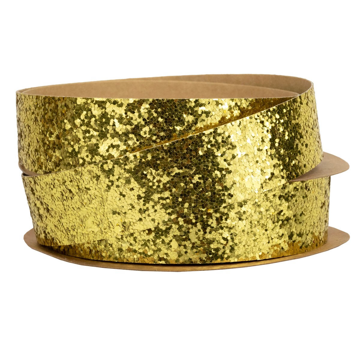 Лента Глиттер (полиэстер), 25 мм 10 м, золотой в интернет-магазине флористических аксессуаров Азалия Декор