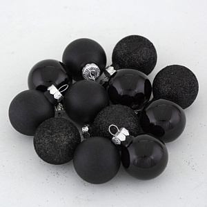 Набор шаров 12 шт. в тубе (стекло), D3см, черный в интернет-магазине флористических аксессуаров Азалия Декор