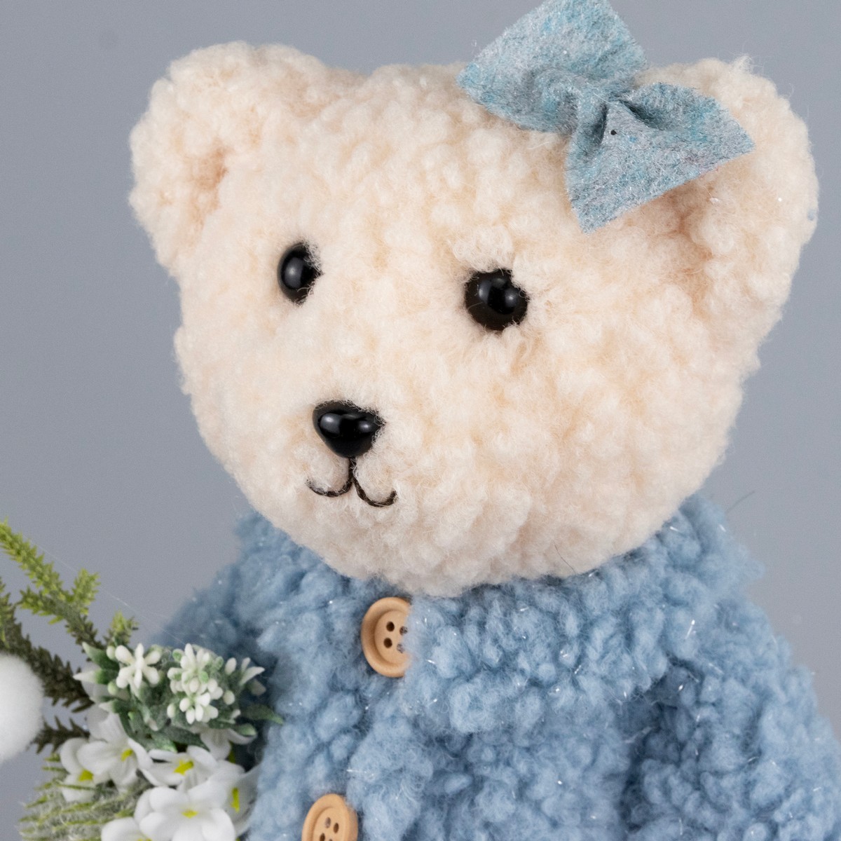Сувенир Медвежонок Девочка, Н37х19х17см, голубой в интернет-магазине флористических аксессуаров Азалия Декор