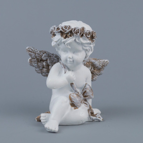 Сувенир Ангел (полирезин), H6,5х6х5см, белый в интернет-магазине флористических аксессуаров Азалия Декор