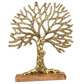 Сувенир Дерево (металл/дерево), H34x28см, золотой в интернет-магазине флористических аксессуаров Азалия Декор