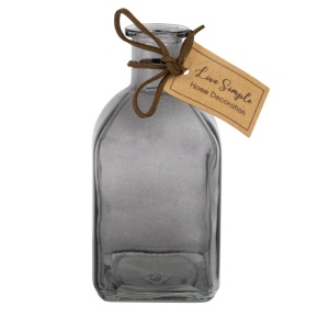 Ваза Бутылочка (стекло), 6,5xH13см, серый в интернет-магазине флористических аксессуаров Азалия Декор