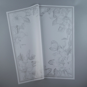 Пленка матовая Цветы 60мкр, 20 листов, 57х57см, белый в интернет-магазине флористических аксессуаров Азалия Декор