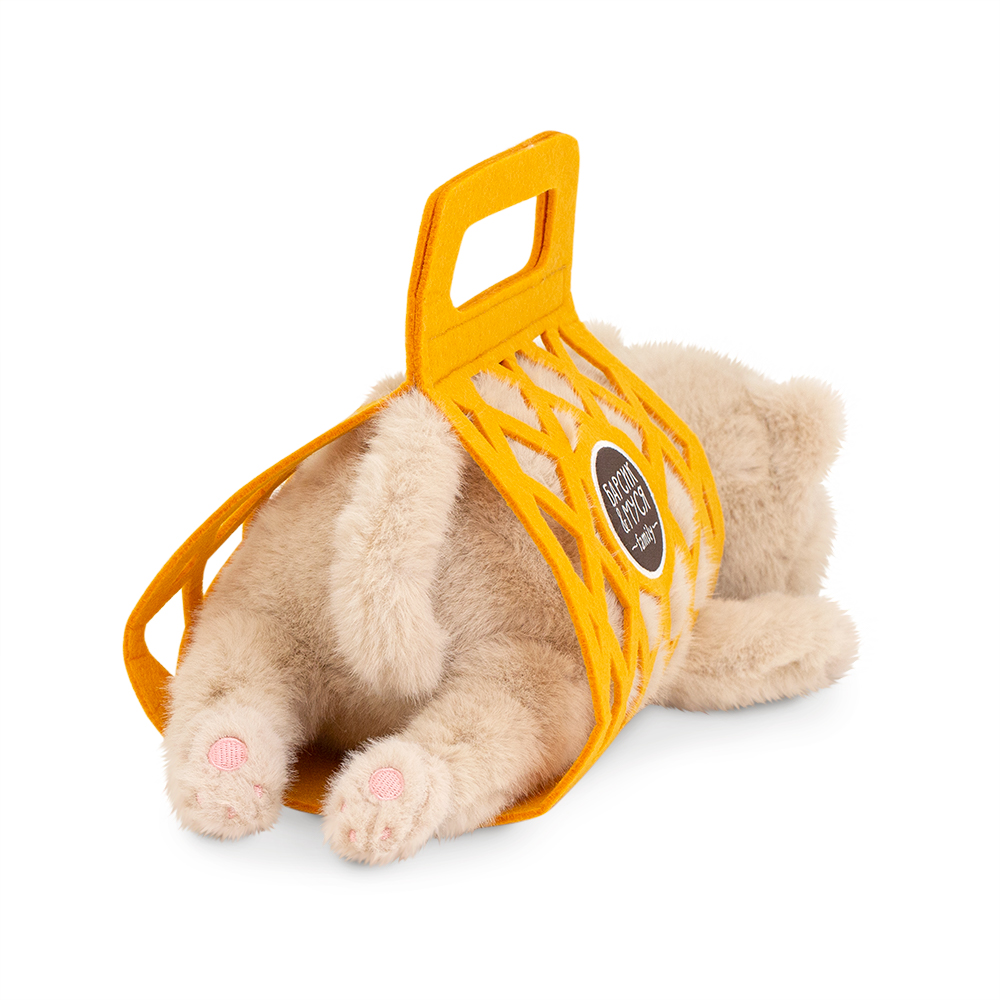 Игрушка м/н Кот Барсик в сумке, 56см, коричневый в интернет-магазине флористических аксессуаров Азалия Декор