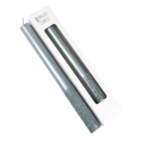 Набор столовых свечей с глиттером 2шт., H25xD2см, мятный в интернет-магазине флористических аксессуаров Азалия Декор