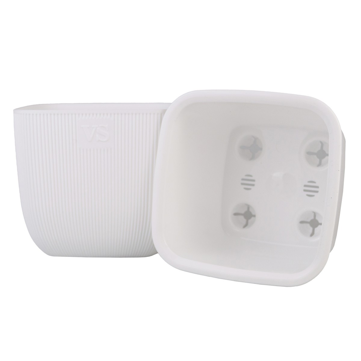 Кашпо Фабио (пластик), D14xH14см, 1,95л, белый в интернет-магазине флористических аксессуаров Азалия Декор