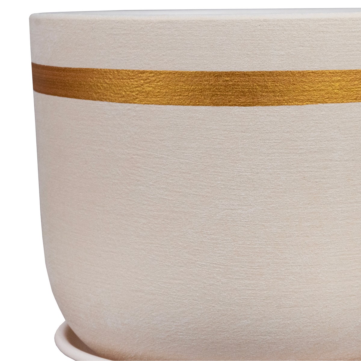 Цв. горшок с поддоном Замша (керамика), D12xH10см, 0,8л, белый в интернет-магазине флористических аксессуаров Азалия Декор