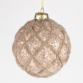 Украшение подвесное Шар (стекло), D10см, коричневый в интернет-магазине флористических аксессуаров Азалия Декор