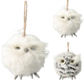 Украшение подвесное Сова (пенопласт/текстиль), 9х8х8см, в асс., цв. в асс. в интернет-магазине флористических аксессуаров Азалия Декор