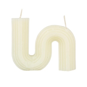 Свеча Зигзаг (5 часов), 9xH7см, айвори в интернет-магазине флористических аксессуаров Азалия Декор