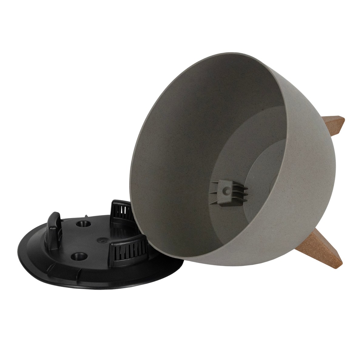 Кашпо Roma ECO на ножках (пластик), D29xH23, 9,3л., серый в интернет-магазине флористических аксессуаров Азалия Декор