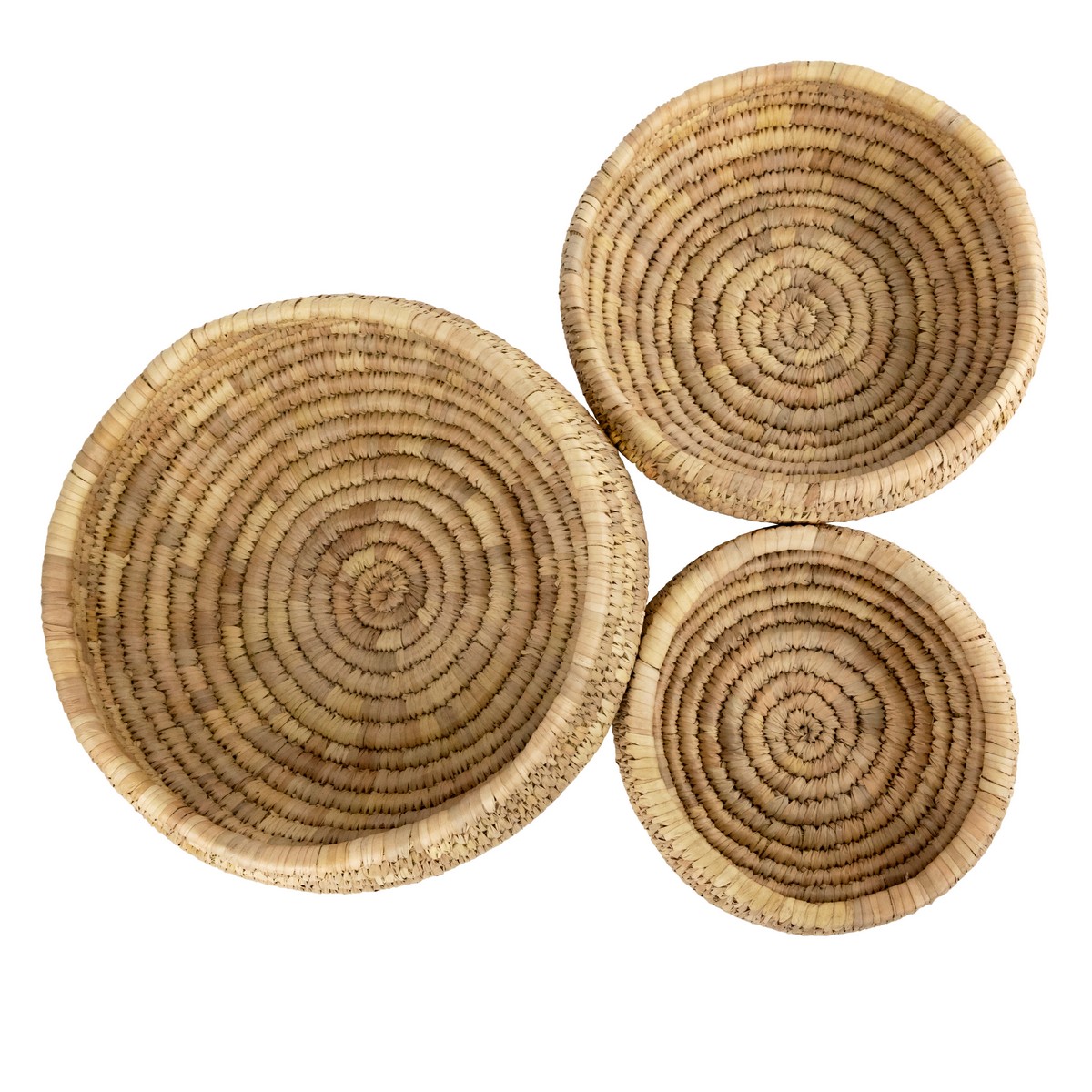 Набор кашпо плетеных 3шт. (растительный материал),  D40xH18см, натуральный в интернет-магазине флористических аксессуаров Азалия Декор