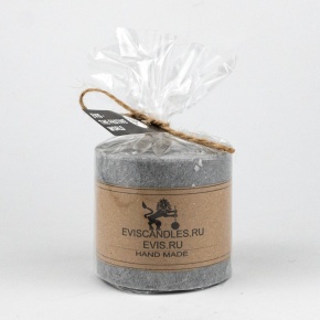 Свеча-столбик Бирмингем (30 часов, пальмовый воск), D7xH7см, серый в интернет-магазине флористических аксессуаров Азалия Декор