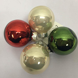 Набор шаров 12 шт. в тубе (стекло), D3см, микс зеленый/красный в интернет-магазине флористических аксессуаров Азалия Декор