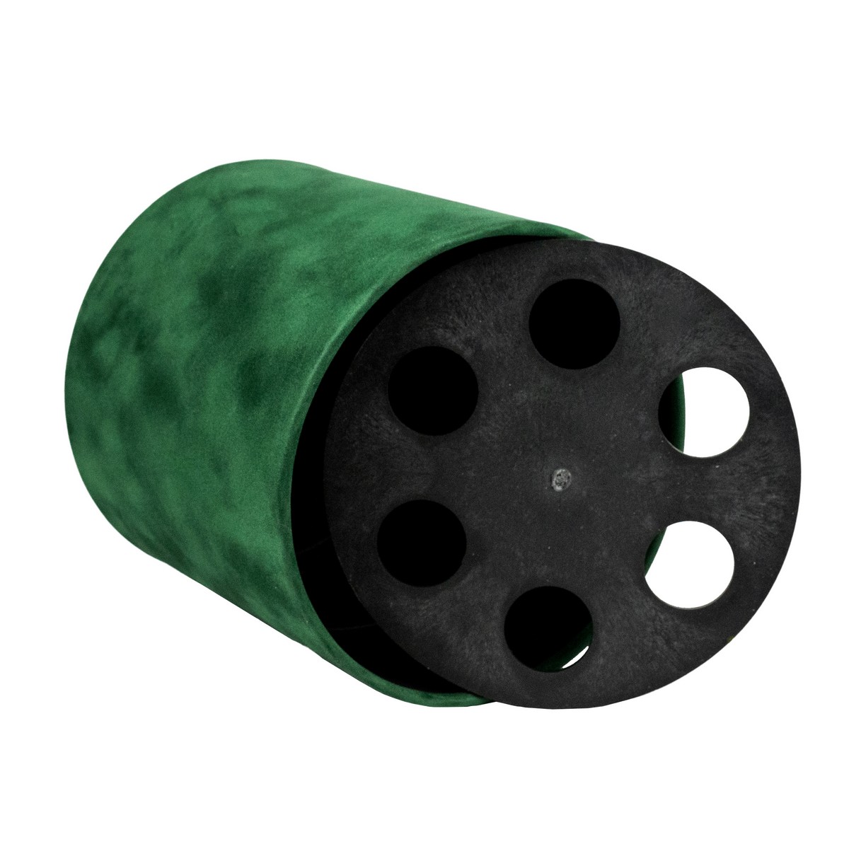 Коробка подарочная круглая без крышки Lockwet с пласт. вставкой (бархат), D16xH16 см, темно-зеленый в интернет-магазине флористических аксессуаров Азалия Декор