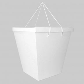 Коробка для букета 32х50х55см, с крышкой, белый, (в уп. 10 шт.) в интернет-магазине флористических аксессуаров Азалия Декор