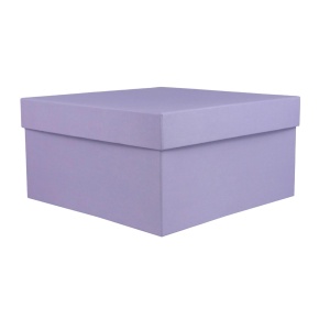 Коробка подарочная квадратная, 20х20х10 см, сиреневый в интернет-магазине флористических аксессуаров Азалия Декор