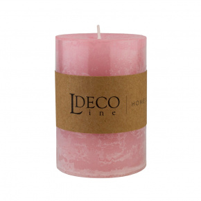 Свеча-столбик с ароматом Пион (55 часов), H10xD7см, розовый в интернет-магазине флористических аксессуаров Азалия Декор