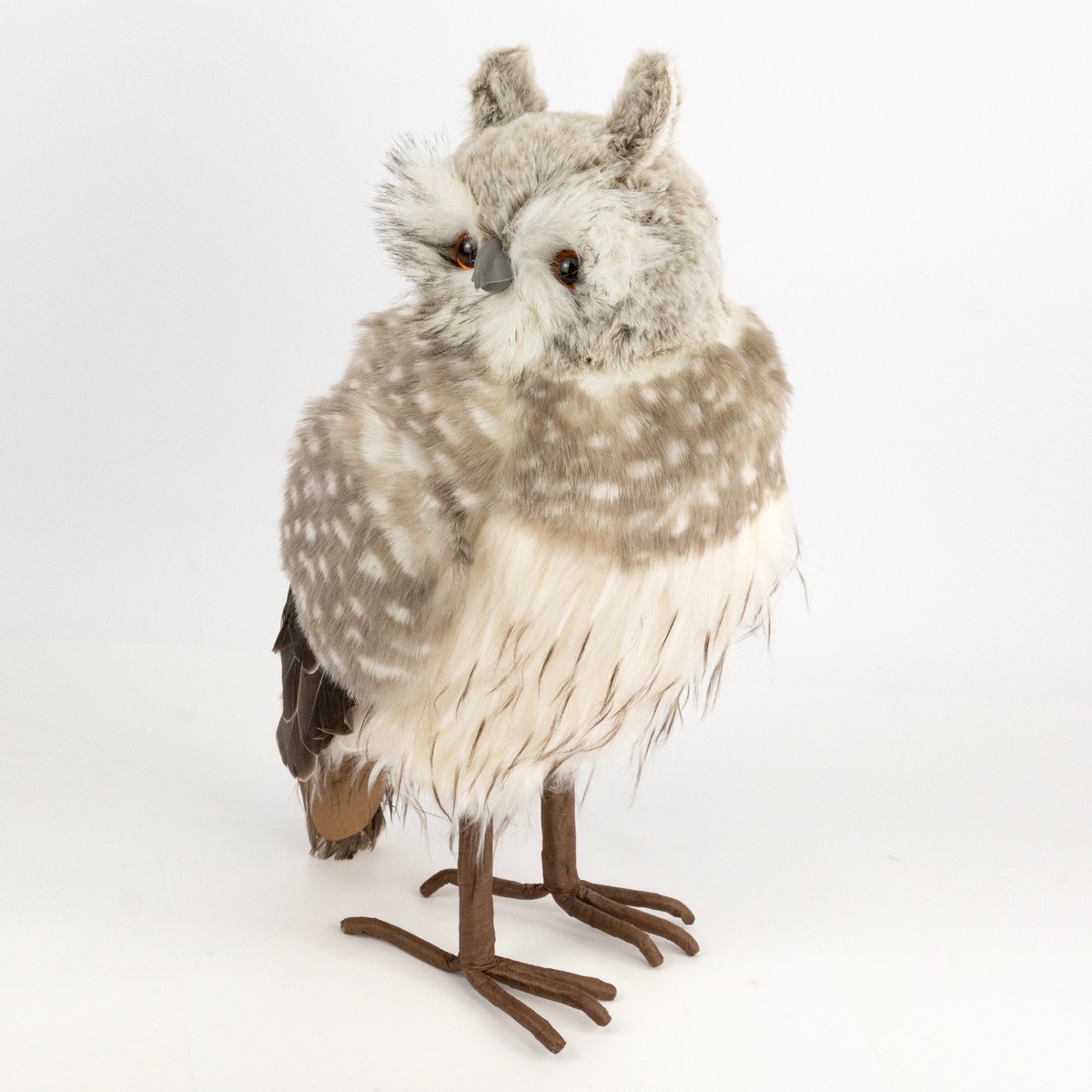 Сувенир Сова (пенопласт/текстиль), 40х21x18см, серый в интернет-магазине флористических аксессуаров Азалия Декор