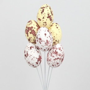 Набор яиц на вставке 6шт., H23х4х6см, цв. в асс. в интернет-магазине флористических аксессуаров Азалия Декор