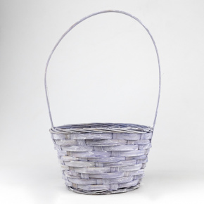 Корзина плетеная (бамбук), D16х10хH32см, сиреневый в интернет-магазине флористических аксессуаров Азалия Декор