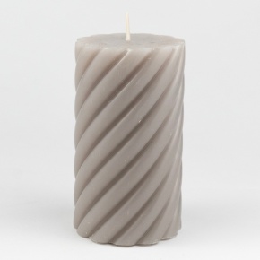Свеча-столбик Спираль, H12xD7см, серый в интернет-магазине флористических аксессуаров Азалия Декор