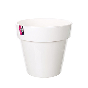 Кашпо Порто со вставкой (пластик), D23хH21см, 6л, белый в интернет-магазине флористических аксессуаров Азалия Декор