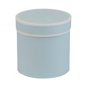 Коробка подарочная круглая, D11xH11см, голубой/белый в интернет-магазине флористических аксессуаров Азалия Декор