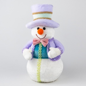 Сувенир Снеговик (пенопласт/текстиль), Н27х13х13см, сирен./бел. в интернет-магазине флористических аксессуаров Азалия Декор