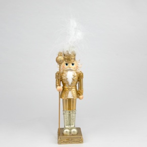 Сувенир Щелкунчик (полирезин), H23x6,5x6,5см, золотой в интернет-магазине флористических аксессуаров Азалия Декор