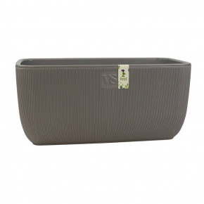 Ящик балконный со вставкой Фабио (пластик), 38х19xH17см, 9,5л, серый в интернет-магазине флористических аксессуаров Азалия Декор